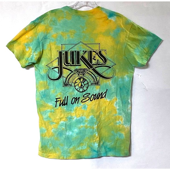 Jukes Pittsburgh T-Shirt L Turquoise Yellow Tie Dye Vtg Hanes Single Stitch READ - Picture 3 of 13